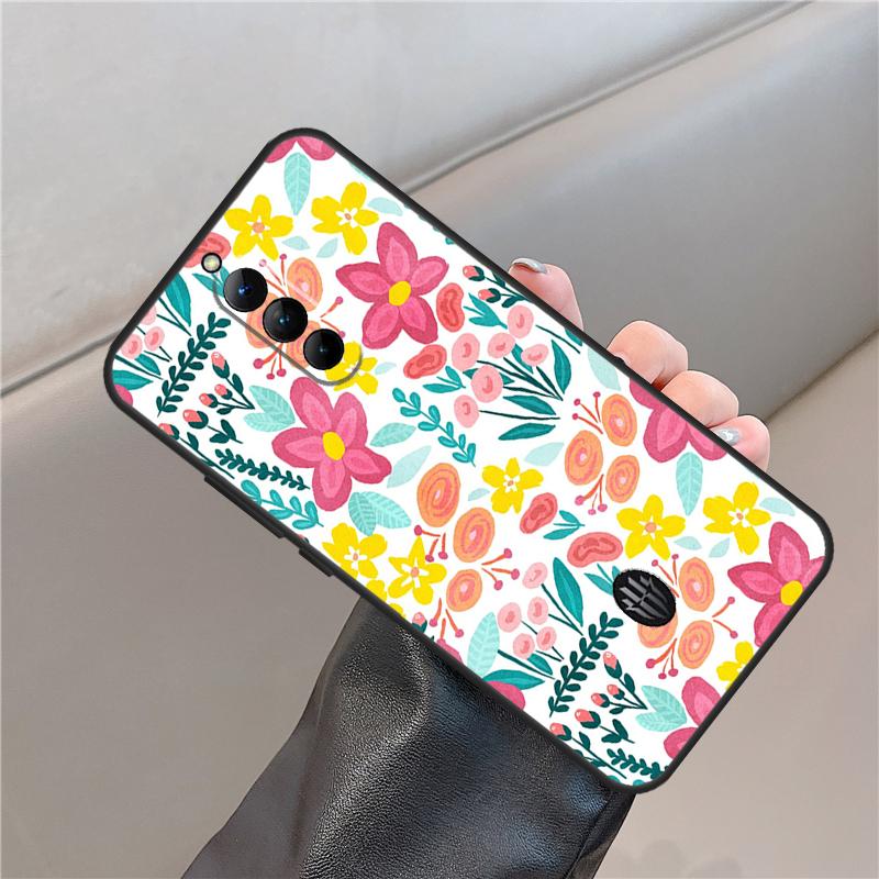 Floral Theme Pattern Case For ZTE Nubia Red Magic 8S 9S 7 6S 7S Pro For RedMagic 11 10 Air 8 9 10S Pro Plus Cover