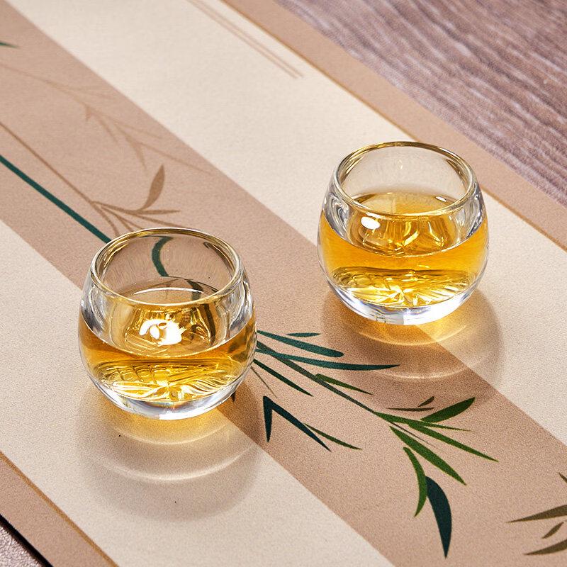 ZISIZ Chinese Style Glass Thumb Ring Tea Cup