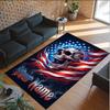 American Patriotic Theme Crystal Velvet Rug Personalized Custom Name Text Soft Floor Mat Home Decor