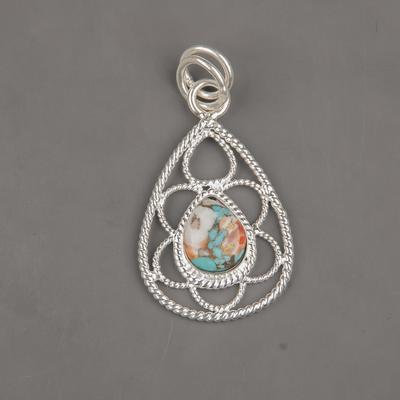 Spiny Oyster Handmade Gemstone Pendant, 925 Solid Sterling Silver Pendant Designer Jewelry, For Anniversary Gift