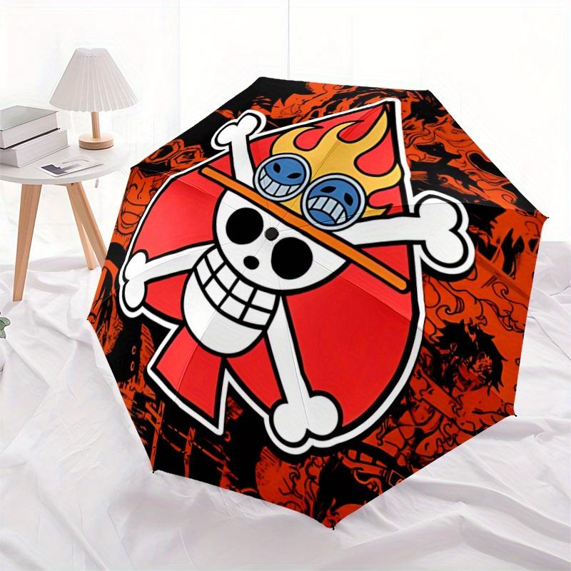 One Piece Logo Automatischer Regenschirm mit Faltfunktion - Reise Regenschirm, Perfektes Geschenk für Geburtstag, Weihnachten a0827023
