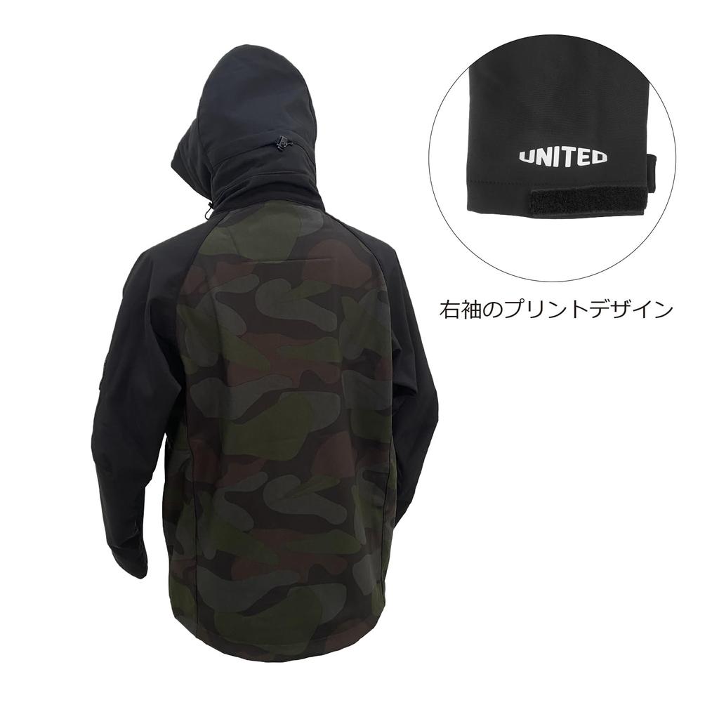 mazume Wind Cut Jacket Double Tone Black x Camo L MZFW-755-03