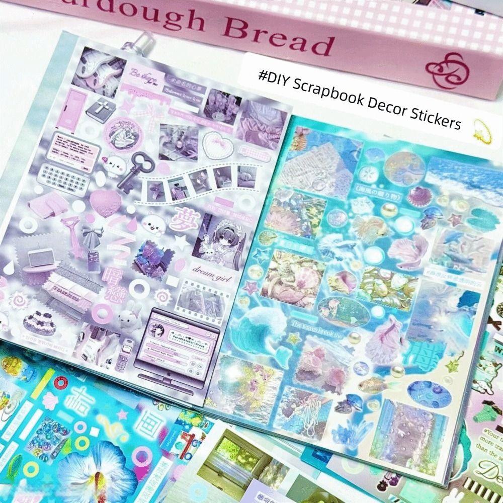DIY Y2K Stickers Book 24 Pages Scrapbooking Stickers GIfts Material Sticker Book