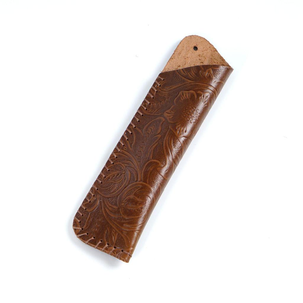 Genuine Leather Retro Pen Case - Handmade First Layer Cowhide Pencil Bag, Creative Gift Protective Cover