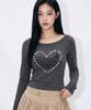 THE GREEN LAB Off-Shoulder Stella Long Sleeve [Charcoal Gray]