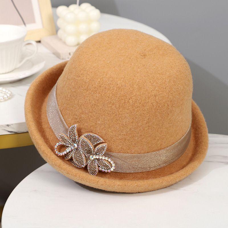 Hut Damen Herbst- und Wintermode Beckenhut Gestrickter Wollzylinder Mittelalterliche und ältere warme Bucket Hat