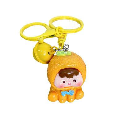 Creative Kawaii Resin Three-Dimensional Doll Keychain Backpack Pendant Accessories Cute Sweet Fruit Car Keyring Small Gifts