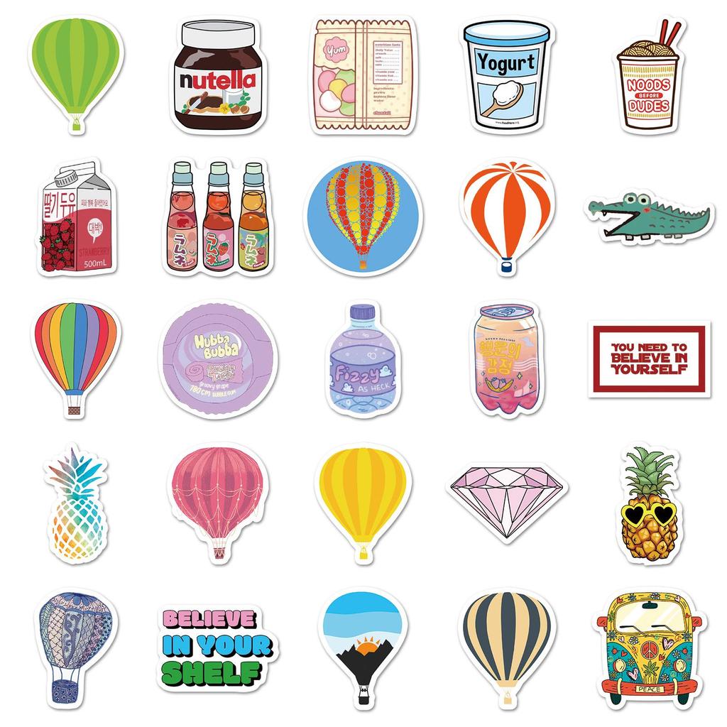 607 Trendy Cartoon Graffiti Stickers: Creative, Waterproof Decorations for Journals, Storage Boxes, and Water Bottles