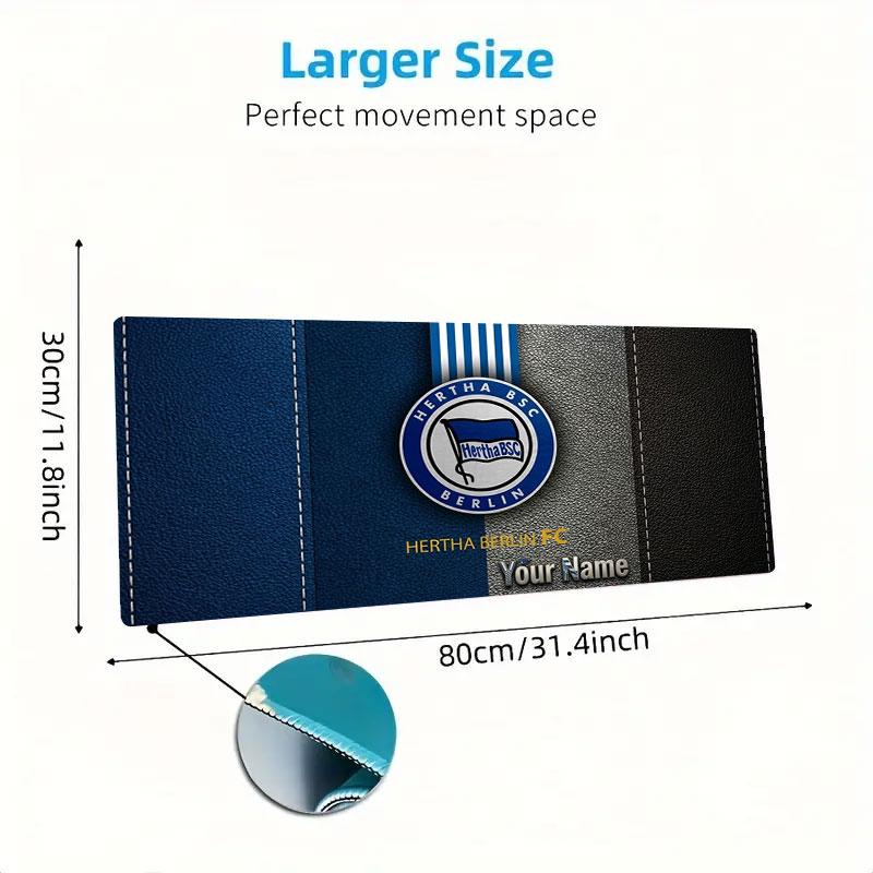 Hertha BSC Benutzerdefinierter Name Große Größe Mauspads Große Gaming Tischunterlage Rutschfest Laptop Tablet Großes Mauspads XXL Matte Mini-PC Spielmatte Mit Verriegeltem Rand