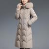 Fashion Winter Jackets Woman Long Parkas Hooded Faux Fur Collar Thick Warm Casual Middle Age Women's Coats