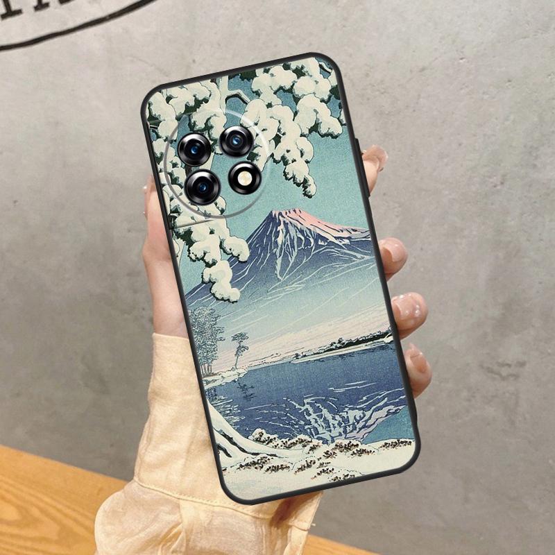 

Japanese Snow Cherry Blossom Art Case For OnePlus 15 15R 13R 13 13T 12 12R 11 10 9 Pro 10T Nord 5 CE 4 2 3 Lite N20 N30 Cover OnePlus 8T