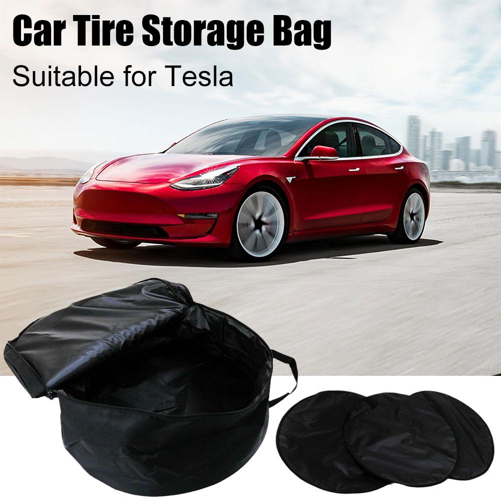 For Tesla Model3/Y New Hub Organizer Pack Wheel Cover Portable Storage Cap Carry Organizer Bag Hub Bag Auto Cap Hub Car U2Y9