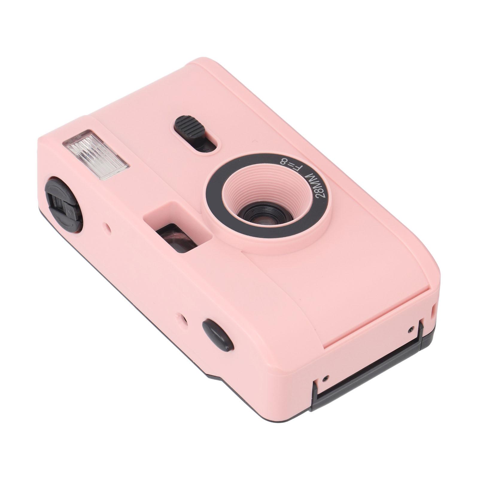 Appareil photo à pellicule 35 mm, appareil photo vintage léger et réutilisable avec flash intégré et objectif 28 mm F8 1120 s rose