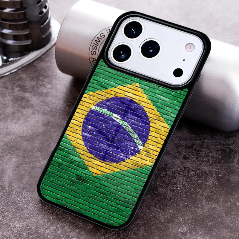 

Brazil Flag Phone Case For iPhone 17 16 15 14 13 12 11 Pro Max Plus 17Air Soft Silicone Cover iPhone 14 Pro Max