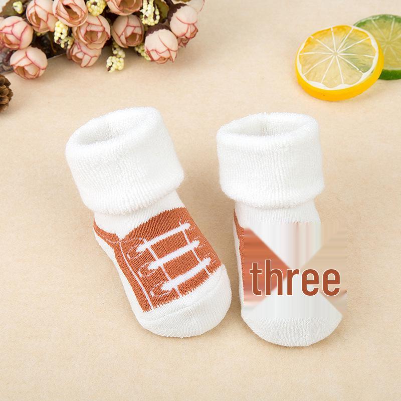 

Striped Terry Socks for Kids - Pure Cotton, Boys & Girls Thick Warm Socks S 0-1 Years