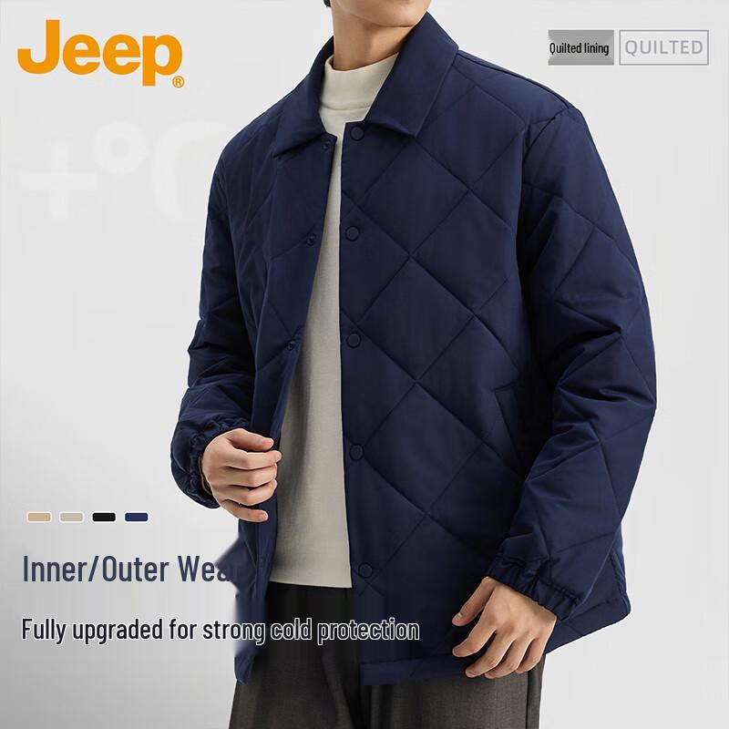 JEEP Men s Quilted Shirt Collar Winter Jacket M