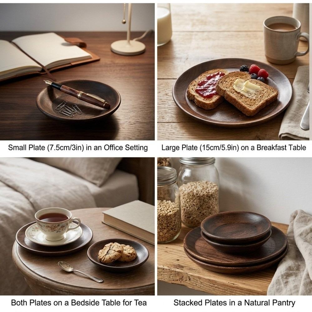 Shallow Raised Edge Fruit Dish Round Surface Serving Saucer Household Plate Dining Table 7.5cm