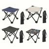 1Pc Outdoor Camping Folding Stool, Portable Folding Chair With Storage Bag And Side Pocket, Metal Frame, Quick Setup, Lightweight Design, Suitable