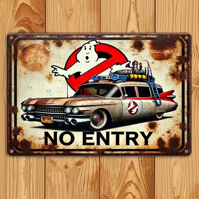 

Ретро Металлическое Настенное Искусство Охотники за привидениями | Культовый Декор из Фильма для Тематических Пространств | Легко Устанавливается и Долговечно для Домов 20x30cm（7.8x11.8inch）