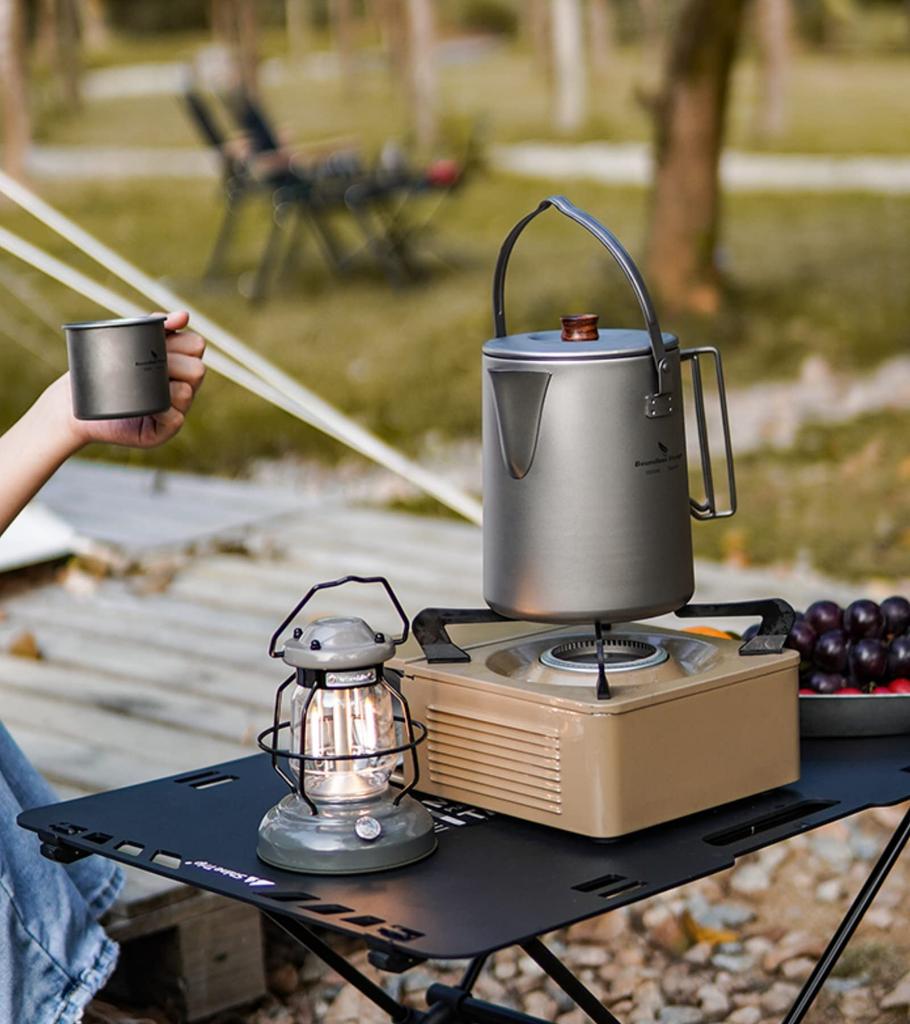 Boundless Voyage Titanium Camping Kettle for Camping Coffee Outdoor Camping Includes Storage Bag Ti3128D Kettle, Barbecues, 1.5L Capacity, Kettle,