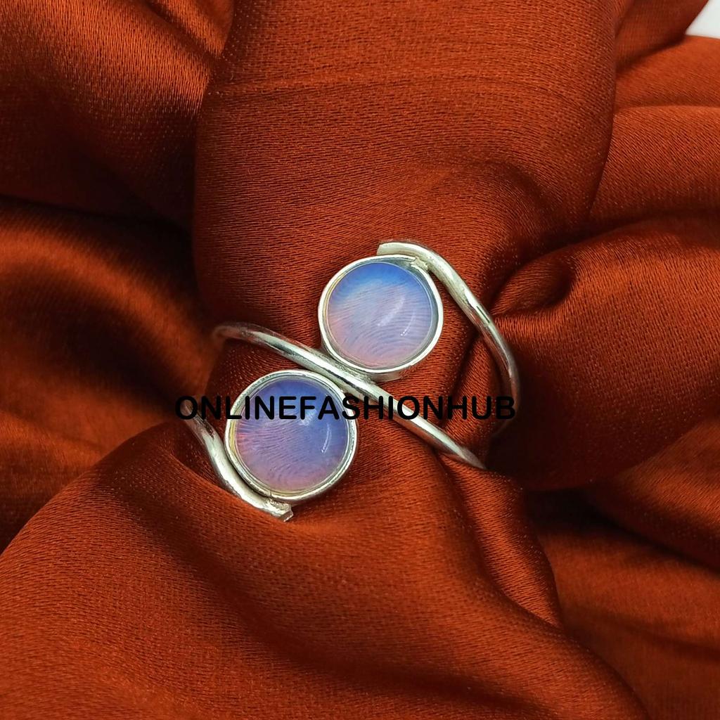 Opalite Gemstone 925 Sterling Silver Plated Handmade Ring NST-R8