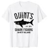 Quints Shark JAWS Ilha de Amity 1975 Camiseta Azul Marinho Roupas Masculinas Casual Camiseta Básica Oversized Camiseta Fitness Camisetas Tops