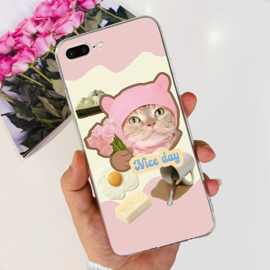 For IPhone 7 Plus Case iPhone8 Plus Fashion Painted Cover Clear Silicone Phone Case For iPhone 8 iPhone7 Plus Soft Fundas Bumper