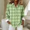 Women's Shirt Blouse Christmas Print Button Long Sleeve Casual Basic Shirt Collar Regular Top