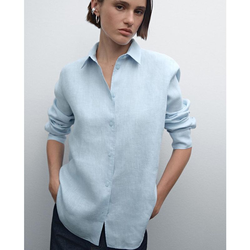 MD Spring and Summer New Women Clothes High-Tech Sense and Diligent Style All-Match Elegant Linen Blend Long Sleeve Shirts 5130530