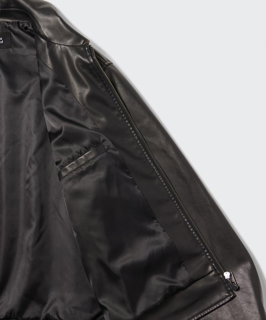 Musinsa Standard Faded Synthetic Leather Single Jacket [Black]