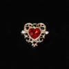 10Pcs Fashion Vintage Hollow Lace Crystal Peach Heart Love Accessories Baroque Alloy Accessories DIY Handmade Materials