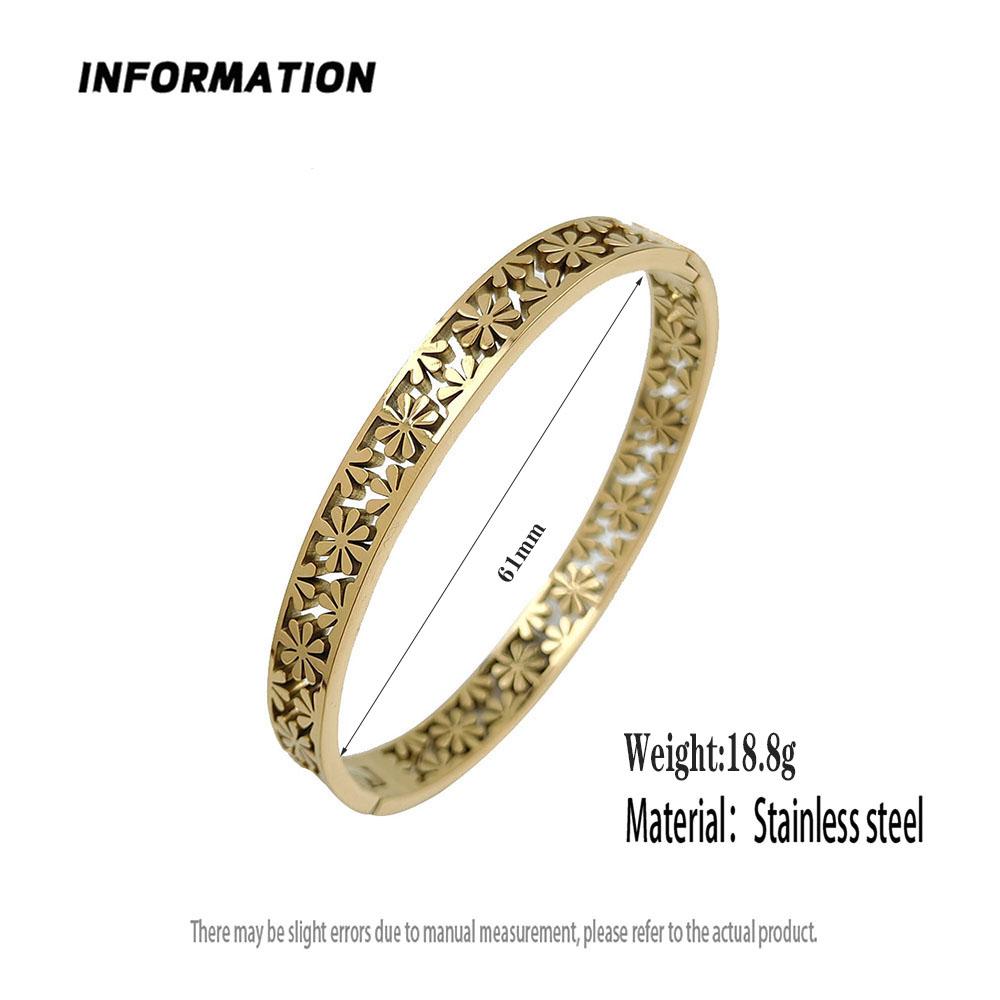 New Honeycomb Sunflower 18K Gold-plated Stainless Steel Bracelet, Waterproof, No Rust and Fading, Wedding Party Gift