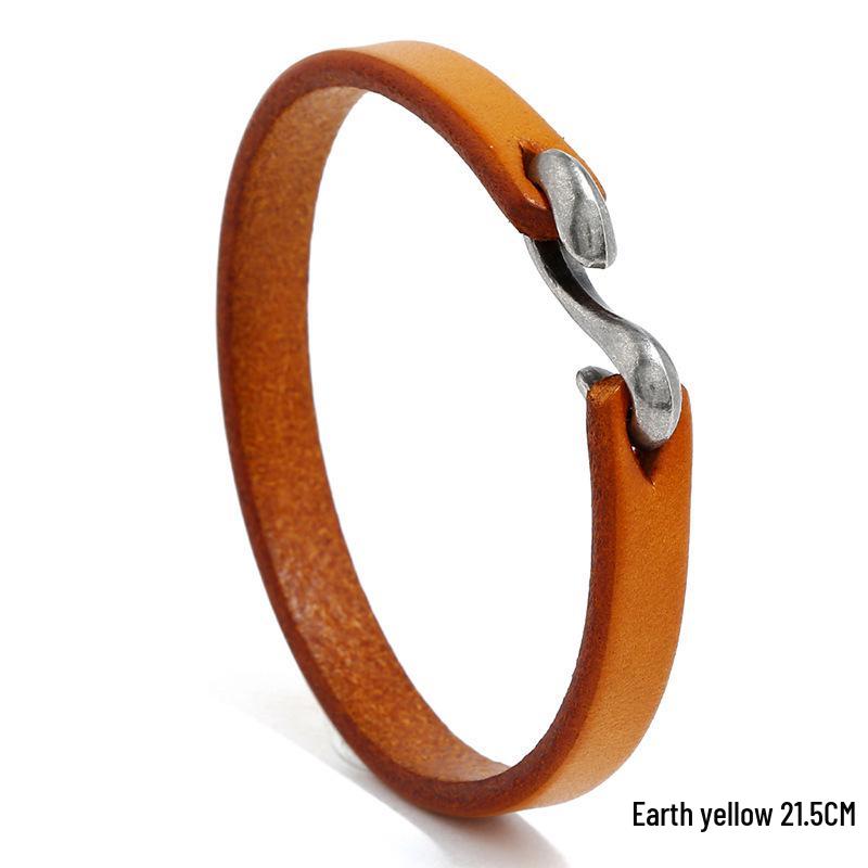 Men's European & American Retro Leather Punk Rock Bracelet