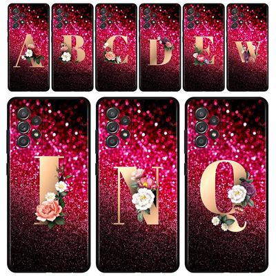 Hülle für Samsung Galaxy A51 A71 A01 A11 A21 A21s A31 A41 A72 A52 A42 A32 A22 A12 A02 A02s F42 Telefonhülle Rot Retro Buchstabe A -Z