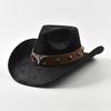 Fashion Cow Head Decorate Western Cowboy Hat  Vintage Gentleman Jazz Hats for Men Panama Cowgirl Hat