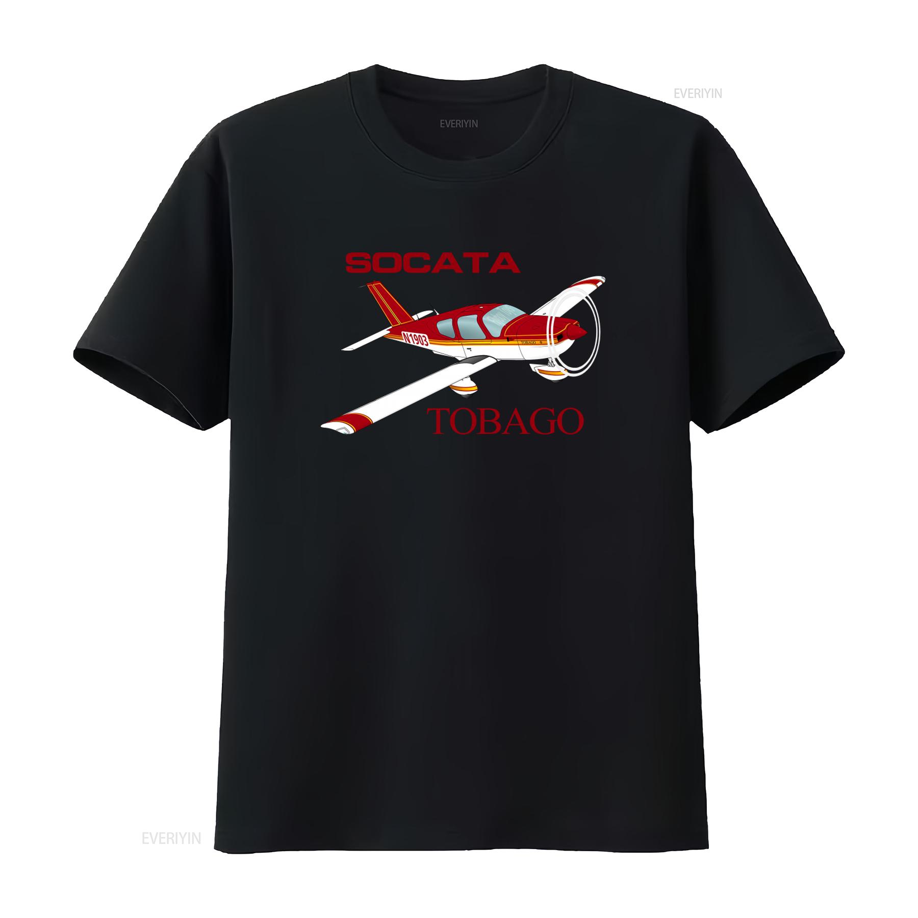 

Socata Tobago Tb 10 Airplane Print T Shirt for Casual Fashion vintage Washed Comfortable Top For Everyday Wear graphic fashion 4XL
