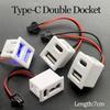 Doppelschichtige USB-Buchse Typ-C und USB-Buchse für Lampenladebuchse Steckdose mit Kabelstecker Kabellänge 7CM