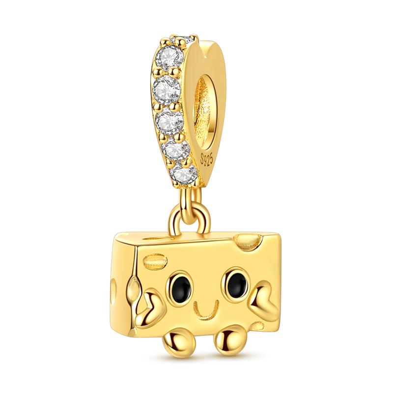 925 Silver Pink Doll Princess Pink Square Box Charm Pendant Beads Fit Charm Bracelet Women Jewelry Making