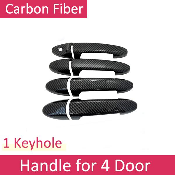 For Ford Escape Mazda Tribute Mercury Mariner 2008~2012 Gloss Black Carbon Fiber Chrome Door Handle Cover Trim Exterior Sticker