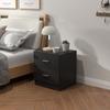 Modern Bedside Table Beside Cabinet With 2 Drawers For Bedroom Living Room Black