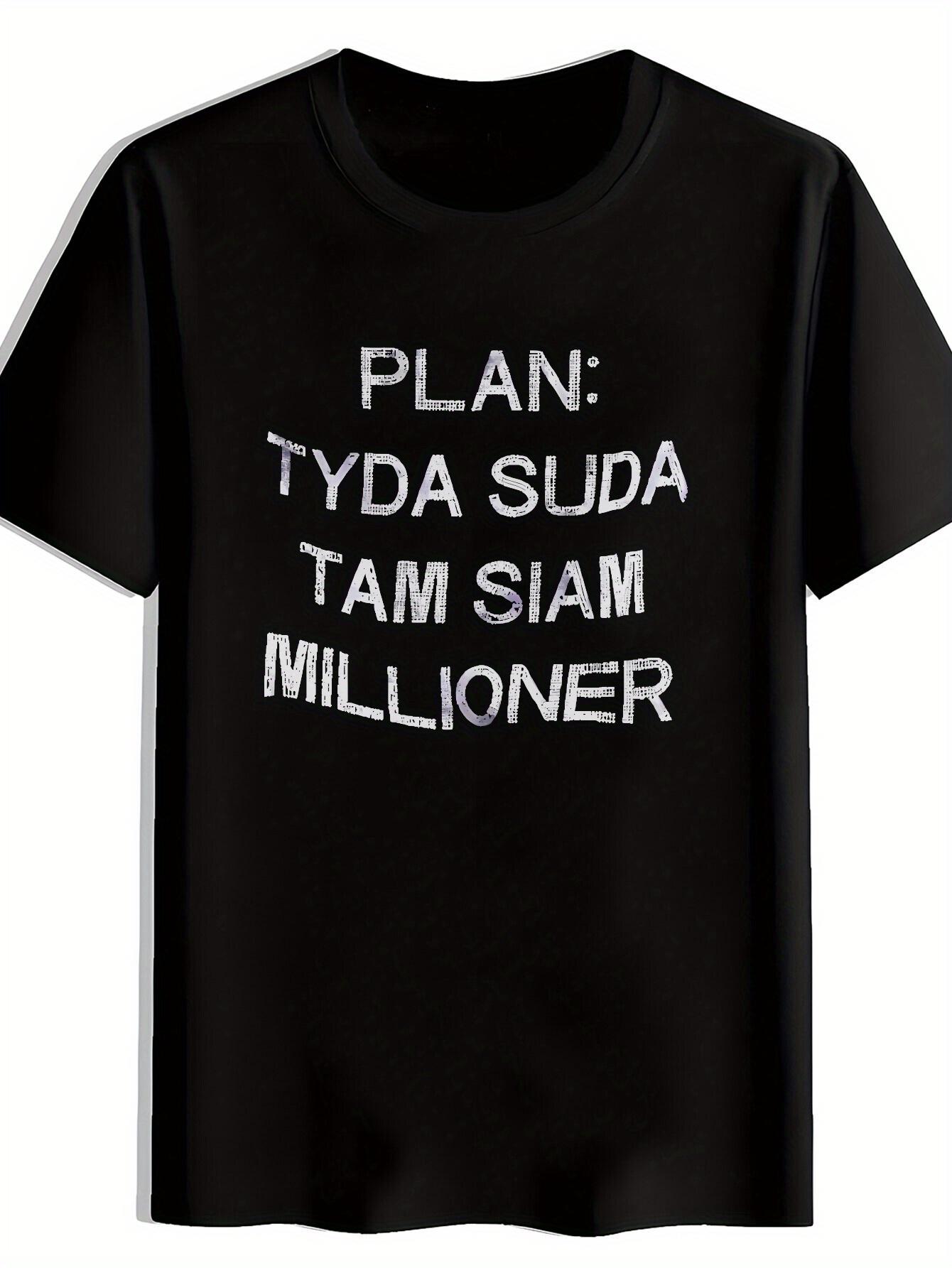 Футболка Черный фон TYDA SUDA TAM SIAM MILLIONER Принт XS