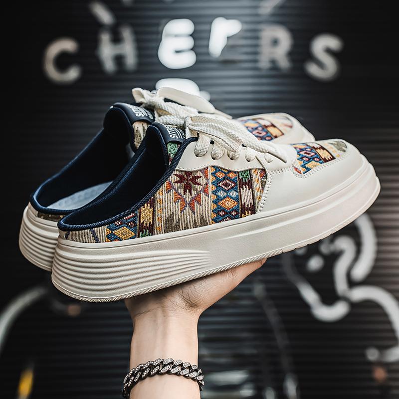 Mode Herren Flache Sohle Mesh Atmungsaktiv Lässige Halbschuhe Sommer Neu Weichsohle Outdoor Walking Hausschuhe Mode Jugend Sportsandalen