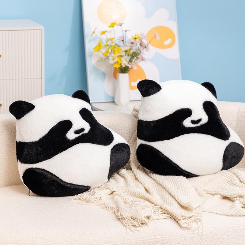 Panda ryggkudde gosedjursdocka svartvit pandadocka hemkudde kudde muppdocka