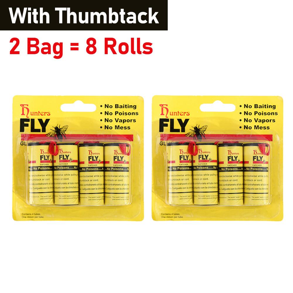 4-40Rolls Fly Sticky Paper Strong Glue Strip Flying Insect Bug Mosquitos Catcher Double Sided Flying Insect Catching Pest Contro