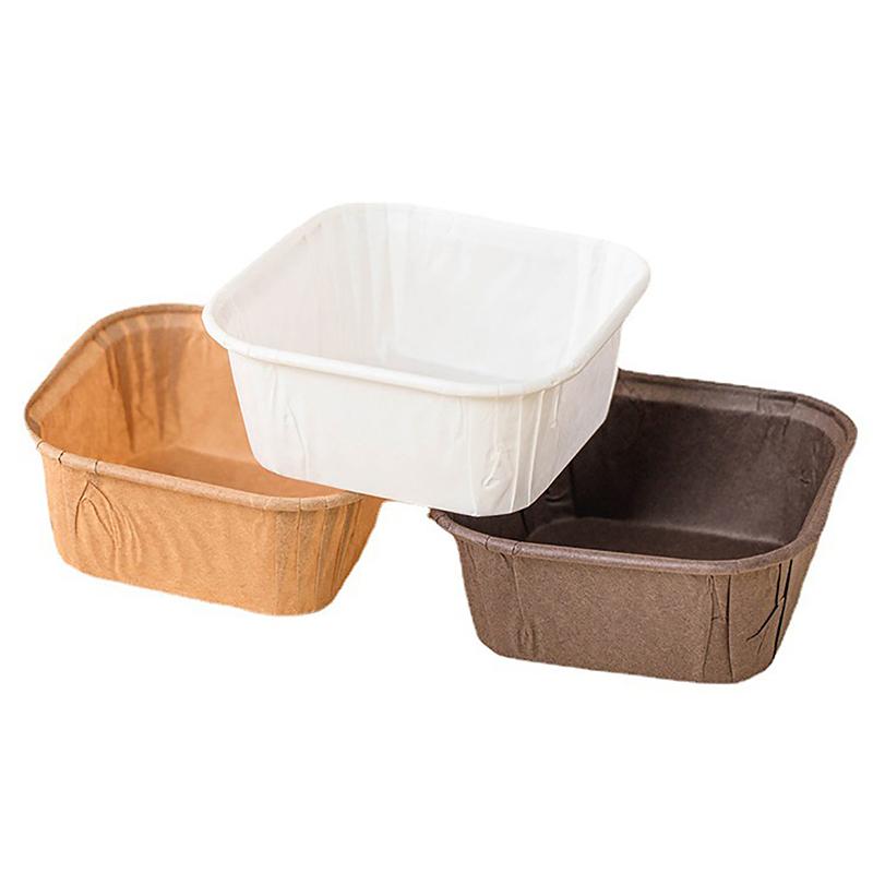 50Pcs/Set Cake Mold Square Shape Bread Pan Cake Muffin Cupcake Paper Cups