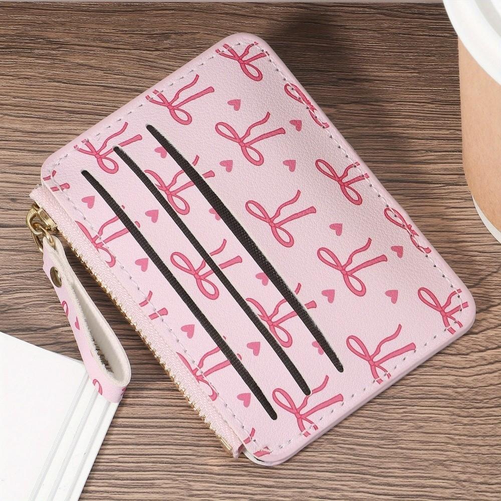 New PVC Credit Card Holder Slim Small Card Case Cute Bow Lightweight Coin Purse for Women Girls