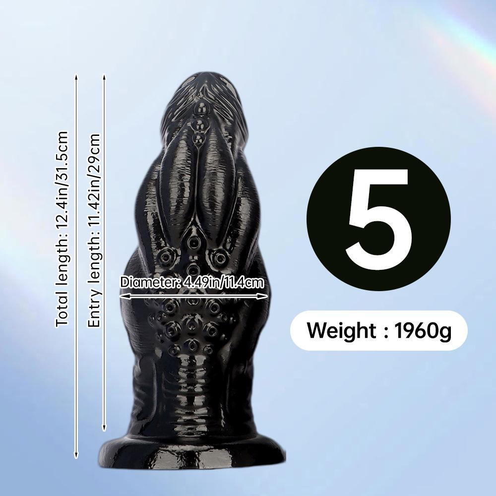 Black PVC Extra Long Anal Plug Dildo Sex Toy Masturbator for Men and Women Strap On Penis Realistic Dick