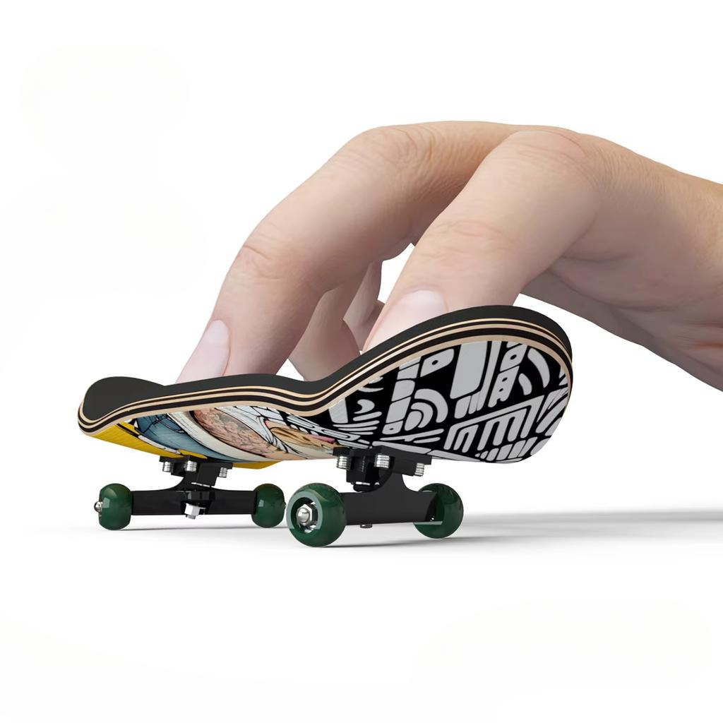 Mini Fingertip Skateboard Keychain With Bearing Professional 5 Layer Maple Wood Skateboard Stress Relief Toys Children's Gifts