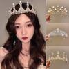 Children's Princess Crown Crystal Tiara Girls Hair Accessories High-end Atmosphere Dance Performance Birthday Gift Crown Bridal