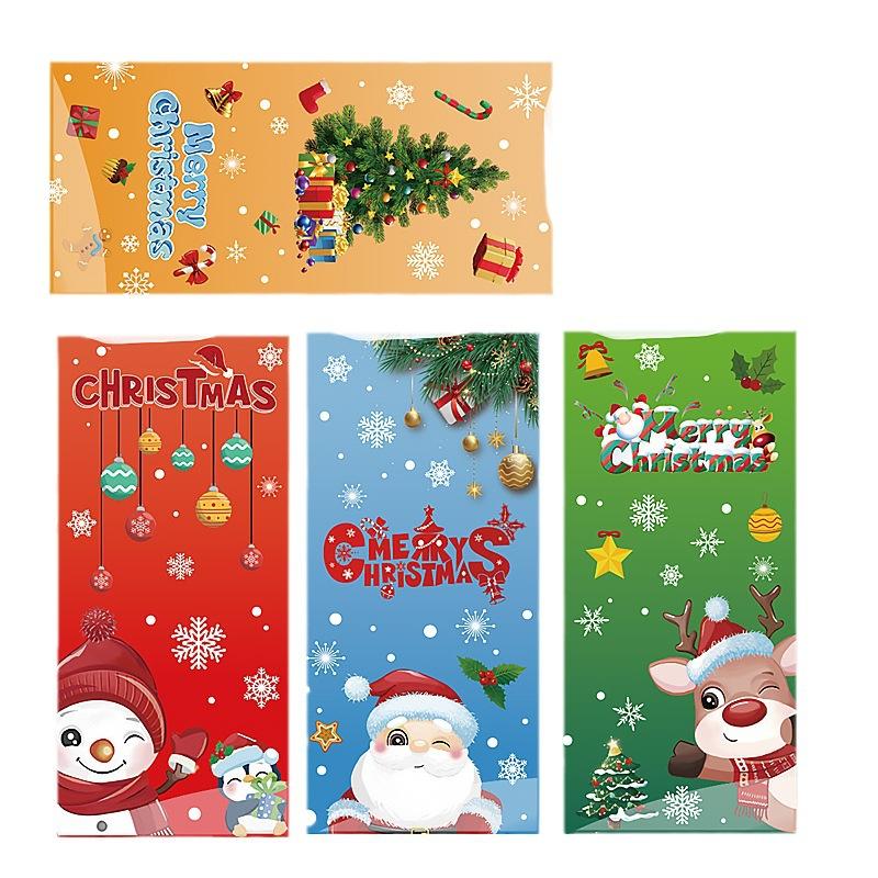 Cartoon, Four In One, Christmas Candy Packaging Bag, Santa Claus Gift Bag, Biscuit Flat Mouth Bag, OPP